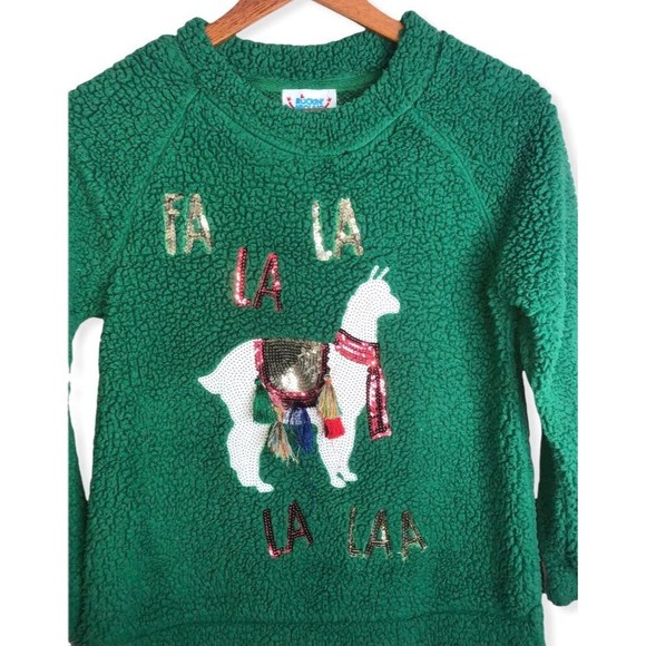Rockin' Around Christmas Faux Fur Plush llama Sequined Pullover Sweater - Picture 2 of 5